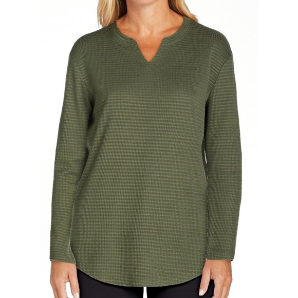 Time and Tru Womens Notch Neck Thermal Top Sea Turtle Size XL (16-18) - Picture 1 of 7
